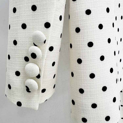 Wedding Suit Polka-dot Pantsuit With Bow Embellished Formal Set