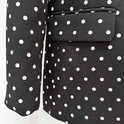 Wedding Suit Polka-dot Pantsuit With Bow Embellished Formal Set