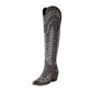 Western Cowboy Boots Women Over Knee Wide Calf Cowgirl Boots with Embroidered