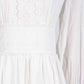 White Maxi Dress Standard Collar Lace Lantern Sleeved Long Dress