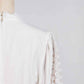 White Maxi Dress Standard Collar Lace Lantern Sleeved Long Dress