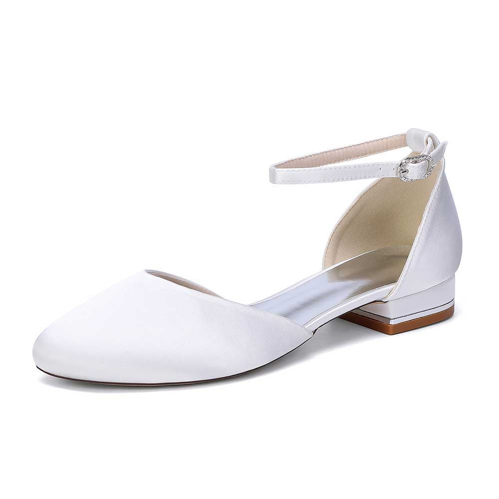 Satin Ankle Strap Wedding Flats – Elegant, Comfortable & Effortlessly Chic