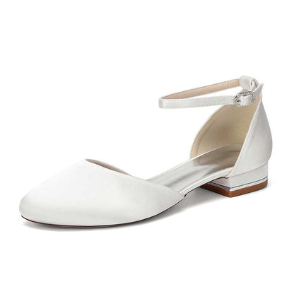 Satin Ankle Strap Wedding Flats – Elegant, Comfortable & Effortlessly Chic