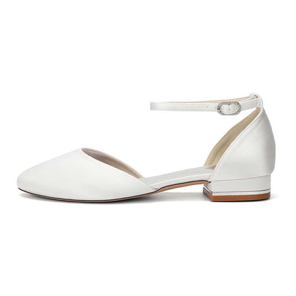 Satin Ankle Strap Wedding Flats – Elegant, Comfortable & Effortlessly Chic