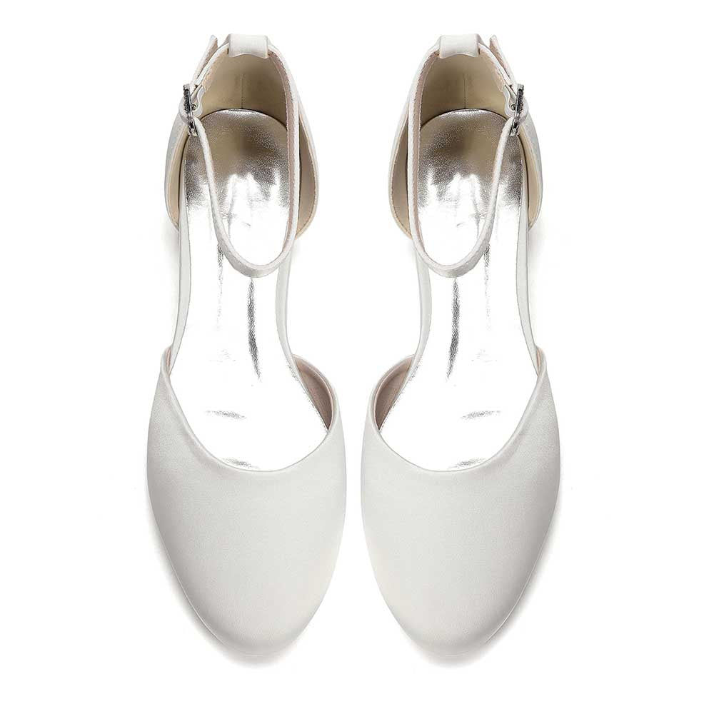Satin Ankle Strap Wedding Flats – Elegant, Comfortable & Effortlessly Chic