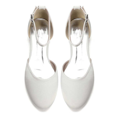 Satin Ankle Strap Wedding Flats – Elegant, Comfortable & Effortlessly Chic