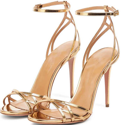 Women Ankle Strap Stiletto Heel Sandals Dress Shoes