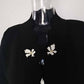 Women Flower Buttons Embellished Cardigan Knitted Coat