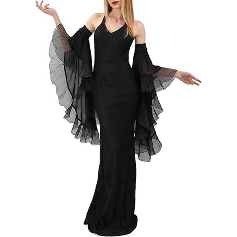 Women Gothic Tulle Sleeves Chiffon Victorian Detachable Sleeve Lace Stage Gloves
