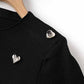 Women Heart Stud Embellished Jacket Round Neck Cardigan Coat