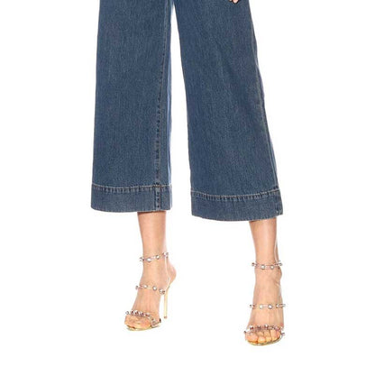 Women High Heels Stiletto Sandals PVC Crystal Embellishments Sandals