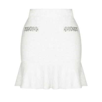 Women Knit Cardigan Jacket + Short Skirt Two Pieces Skirt Suit