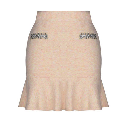 Women Knit Cardigan Jacket + Short Skirt Two Pieces Skirt Suit