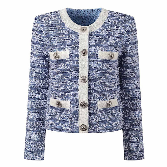 Women Knitted Cardigan Crop Jacket Coat