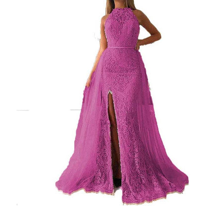 Women Halter Neck Prom Gowns Mermaid Long Evening Dress Wedding Ball Gowns