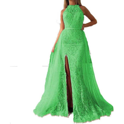 Women Halter Neck Prom Gowns Mermaid Long Evening Dress Wedding Ball Gowns