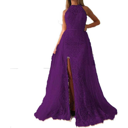 Women Halter Neck Prom Gowns Mermaid Long Evening Dress Wedding Ball Gowns