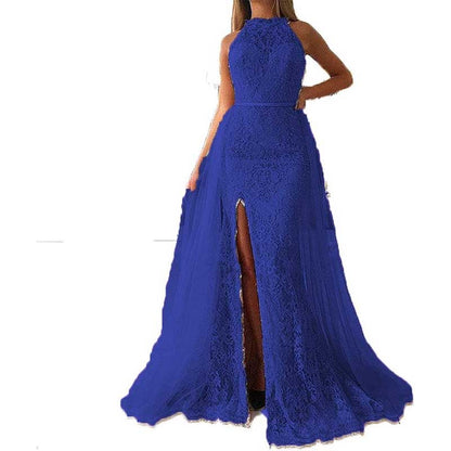 Women Halter Neck Prom Gowns Mermaid Long Evening Dress Wedding Ball Gowns