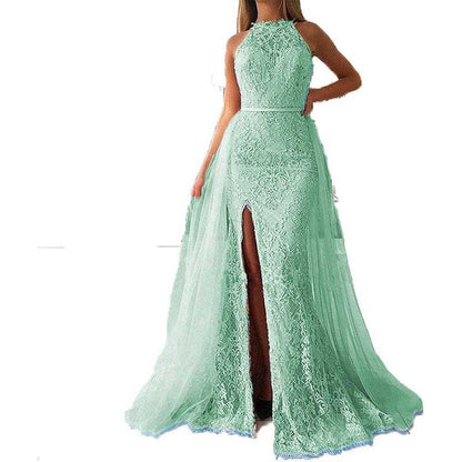 Women Halter Neck Prom Gowns Mermaid Long Evening Dress Wedding Ball Gowns