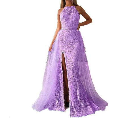 Women Halter Neck Prom Gowns Mermaid Long Evening Dress Wedding Ball Gowns