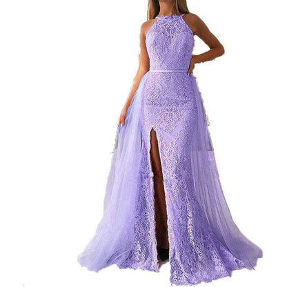 Women Halter Neck Prom Gowns Mermaid Long Evening Dress Wedding Ball Gowns