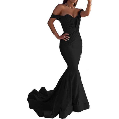 Women Off The Shoulder Mermaid Long Evening Dresses Wedding Ball Gown