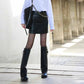 Women Padlock Knee High Boots Fold Over Platform Wedge Boots