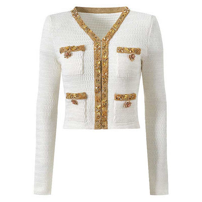 Women Pocket Knitted Cardigan Jacket + Long Skirt Two Pieces Skirt Suit