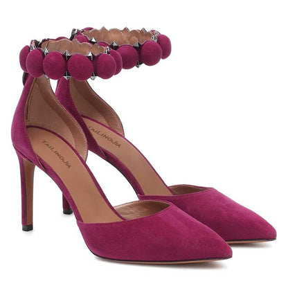 Women Point Toe High Heels Stiletto Studded Pumps