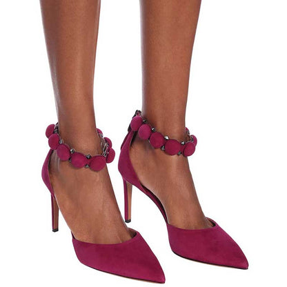 Women Point Toe High Heels Stiletto Studded Pumps