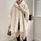 Women Tassel Warm Cardigan Cape Shawl Female Cloak Coat Fur Collar Thick Poncho