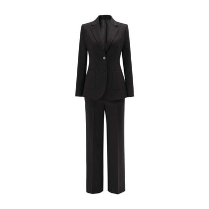 Women's 2 Piece Pant Suit Set | Coffee, Navy, Black Polyester Blazer & Wide Leg Pants