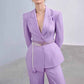 Women's 2 Pieces Blazer Trousers Set Lavender Pantsuit