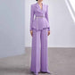 Women's 2 Pieces Blazer Trousers Set Lavender Pantsuit