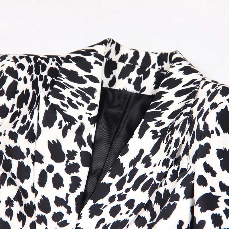 Women's Animal Print Blazer | Black Leopard Print Coat