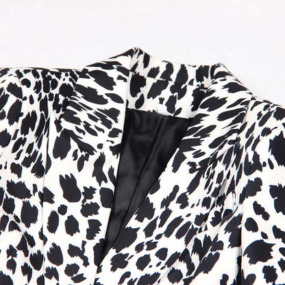 Women's Animal Print Blazer | Black Leopard Print Coat