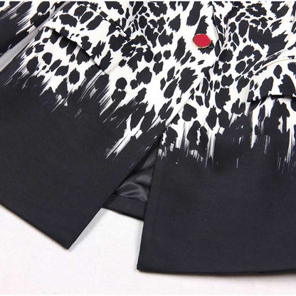 Women's Animal Print Blazer | Black Leopard Print Coat