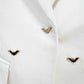 Women's Bat-Beading Embellished Blazer One Button Coat In White