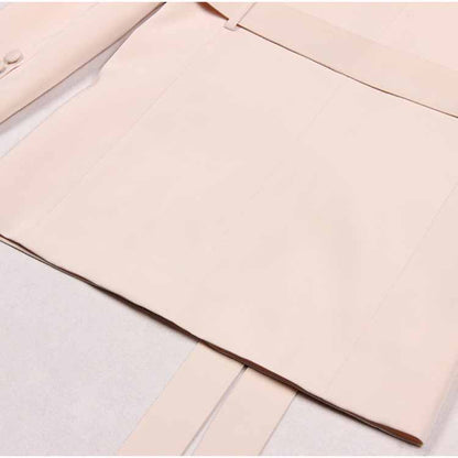 Women's Belted Blazer Suit Elegant Business Suit Formal Pantsuit