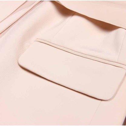 Women's Belted Blazer Suit Elegant Business Suit Formal Pantsuit