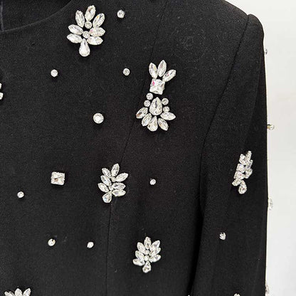 Women's Black Beaded Formal Dresses Long Evening Gowns