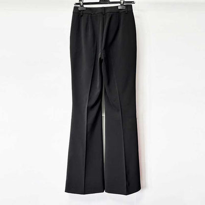 Women’s Black Two Piece Pant Suit | Gold Button Blazer & Flared Pants Set