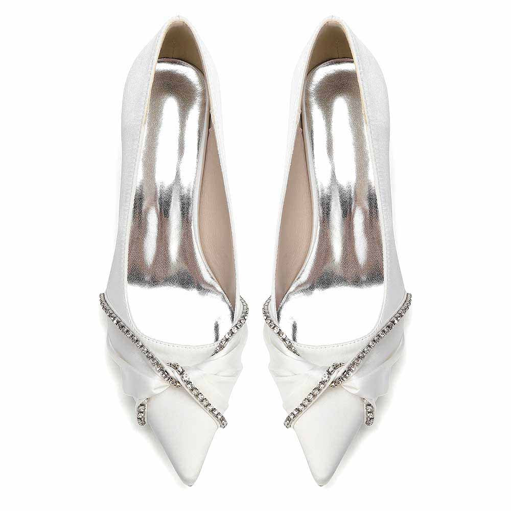 Women's Block Heel Satin Wedding Shoes – Elegant Bridal Footwear for Weddings