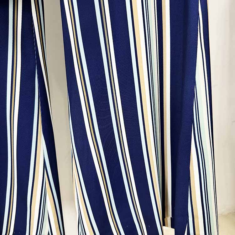 Women's Blue Striped Flared Pantsuit Two Pieces Formal Set Party Suit