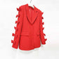 Women's Bows Sleeves Blazer V Neck Bowknot Jacket Coat