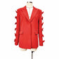 Women's Bows Sleeves Blazer V Neck Bowknot Jacket Coat