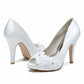 Women's Bridal Heel Peep Toe Pump Wedding Shoes Event Prom Sandals