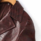 Women's Brown Faux Leather  Croc-Effect Trench Coat