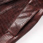 Women's Brown Faux Leather  Croc-Effect Trench Coat