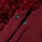 Women's Burgundy Blazer With Flounce Jacket